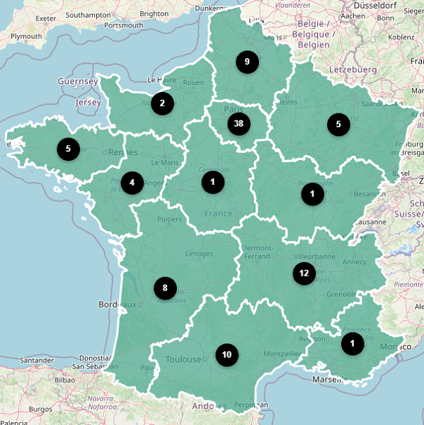 Carte régionales des projets